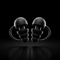 NOVIQ Quiet reusable 3-layer black silicone sleeping ear plugs, pair, studio product shot